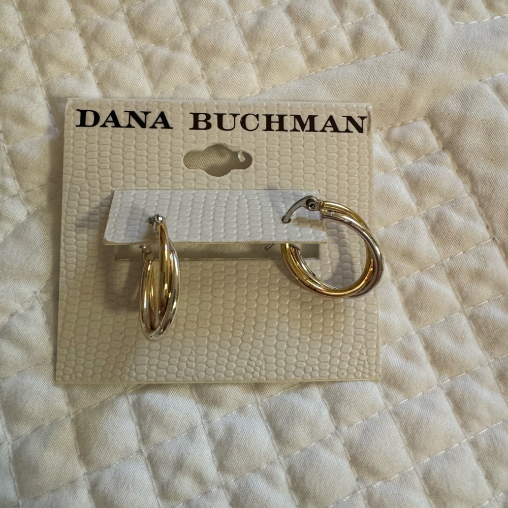 Dana Buchman Shiny Gold Hoop Earrings